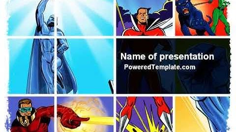 Superheroes PowerPoint Template by PoweredTemplate.com