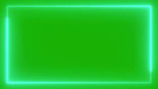 Blue Neon Border Green Screen Overlay Motion Graphics 4K 30fps Copyright Free