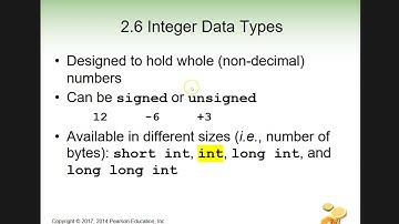 C++ Chapter 2, Section 2.6 Integer Data Types - Gaddis