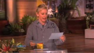 Ellen rehearsing her new game \