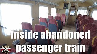 Inside Old Abandoned Passenger Train Carriages And Engine