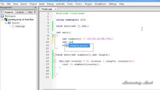 Lecture-33, Passing an Array to a Function in C  C++