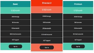 Responsive Pricing Tables using Flexbox | Easy Responsive CSS Pricing Tables Wealth