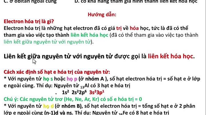 Số electron hóa trị là gì năm 2024