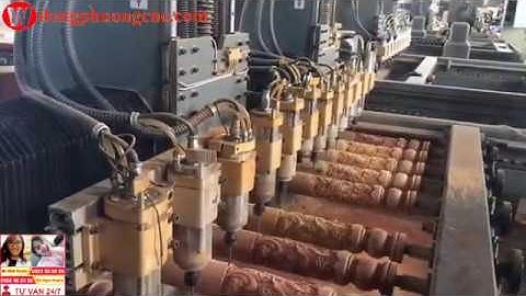Máy cnc 4d Đông Phương đục trụ cầu thang, trụ rồng