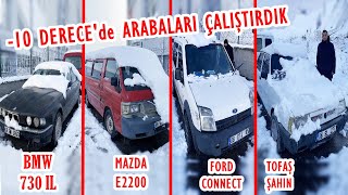 10 DERECE'de ARABALARI ÇALIŞTIRMAYI DENEDİK! BMW  TOFAS  CONNECT  EXPRESS  MAZDA