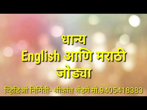 धान्य English आणि मराठी शब्द जोड्या