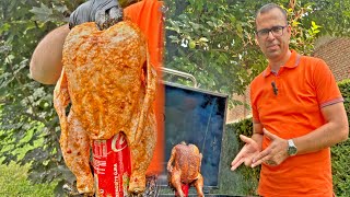 Juicy Chicken grilled on a can of Coke | Grill With Mir