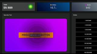 Spacebar Test 60s: 643 (10.7 cps)