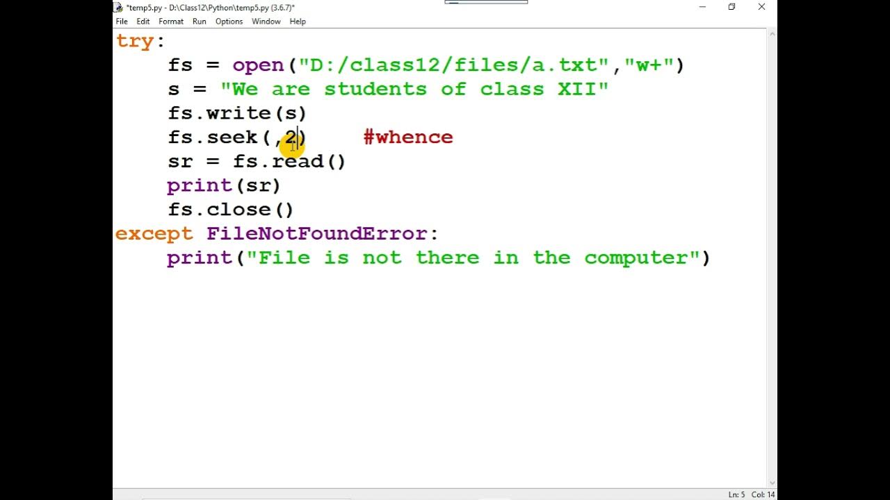 002) Part 1 of 3: Seek function in Python - YouTube