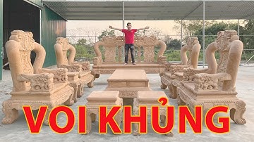 Bộ Bàn Ghế KHỦNG MINH QUỐC VOI TAY 20 Hàng Đặt VIP Gỗ Gõ Đỏ | Đồ Gỗ Thiên Phú