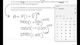 8.6 Exponential Functions - Word Problems (Alg 2)