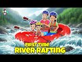 First Time River Rafting | Animated Stories | English Cartoon | Outing With Family | PunToon Kids