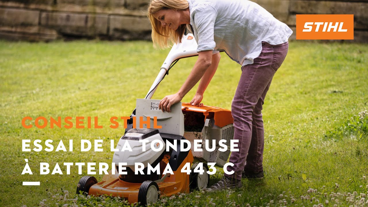 Essai de la tondeuse à batterie RMA 443 C