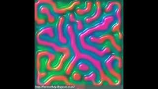 Pulsing / Morphing Labyrinth in Ternary Cubic Coupled Fitzhugh-Nagumo Reaction Diffusion