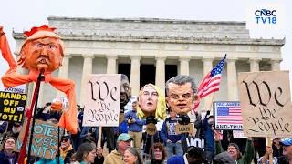 'No Kings' Protesters Rally For Early Voting in March From Virginia to Washington DC | Trump | N18G