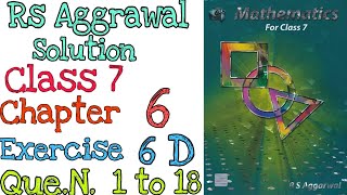 Rs Aggarwal class 7 Exercise 6D Question number 1 to 18 | Algebraic expressions | MD Sir