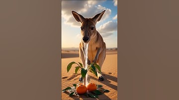 Kangaroo saved the orange tree from dying by watering it #ai #save #water #video #kangaroo