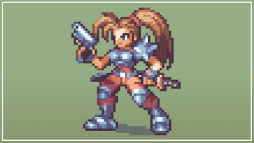 Pixel Art Character Timelapse - Lin Kurosawa (Alien  vs. Predator)