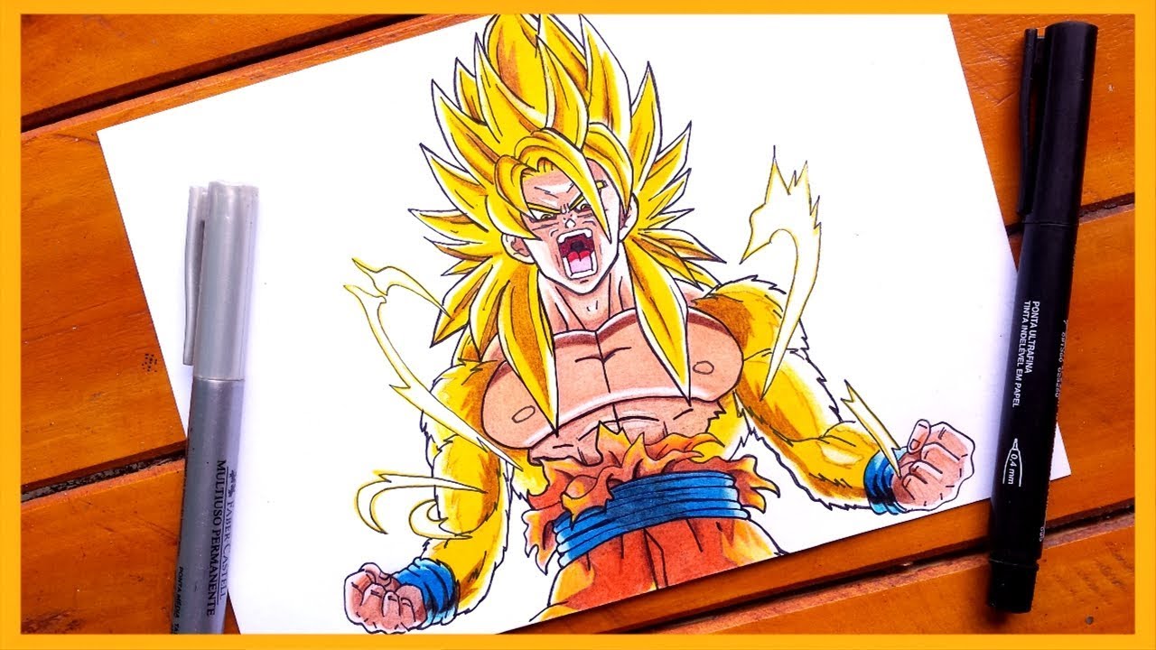 Como Desenhar o Goku SSJ4 - Dragonball - Passo a Passo 