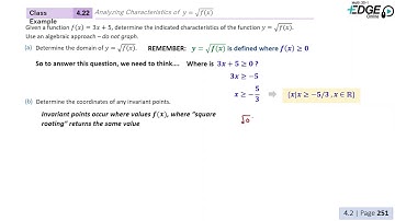 4.22 - Characteristics of the Square Root of a Linear Function