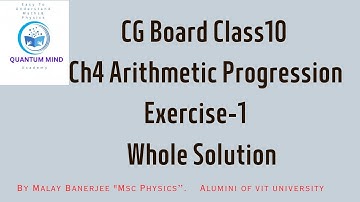 10th Maths || CG Board || Chapter 4 Arithmetic Progression || 10th Maths Ch-4, Ex-1