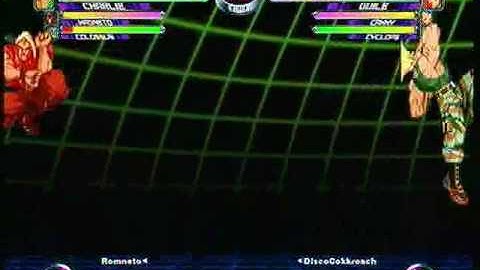 MvC2 Online (360): Brett (Cha/Mag/Col) vs DiscoCokkroach (Guile/Cammy/Cyke) 11 .:5.4.10:.