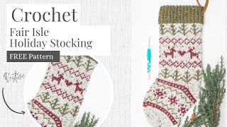 Christmas In July Fair Isle Crochet Stocking