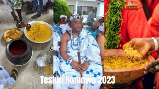 Teshie Mantse Nii Ashitey Akomfra III Sprinkles Kpekple During Homowo 2023