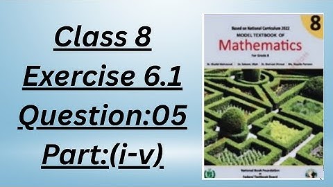 Grade 8 maths Exercise 6.1 Question number 5 part(i-v) NBF federal board textbook book 