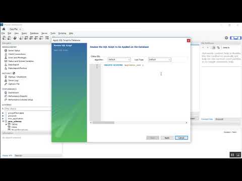 Création d'une Base de données + Exécution d'un script