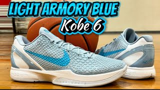NEW!!!  Kickwho godkiller Kobe 6 Light Armory Blue  review & on foot 🥶