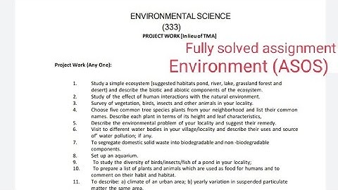 Environment assignment 2022//English medium// Assam State open School (ASOS)// @letslearnNgrow