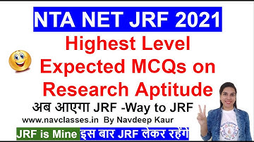 Highest Level Expected MCQs on Research Aptitude | अब आएगा JRF
