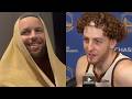 Steph Curry and Brandin Podziemski funny reaction to Podz finally scoring 30 points 😂