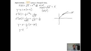 Approximating a Square Root Using a Tangent Line Equation