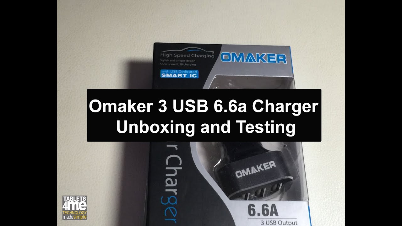 Omaker Intelligent 6.6A / 33W Premium Aluminum 3 USB Car Charger YouTube