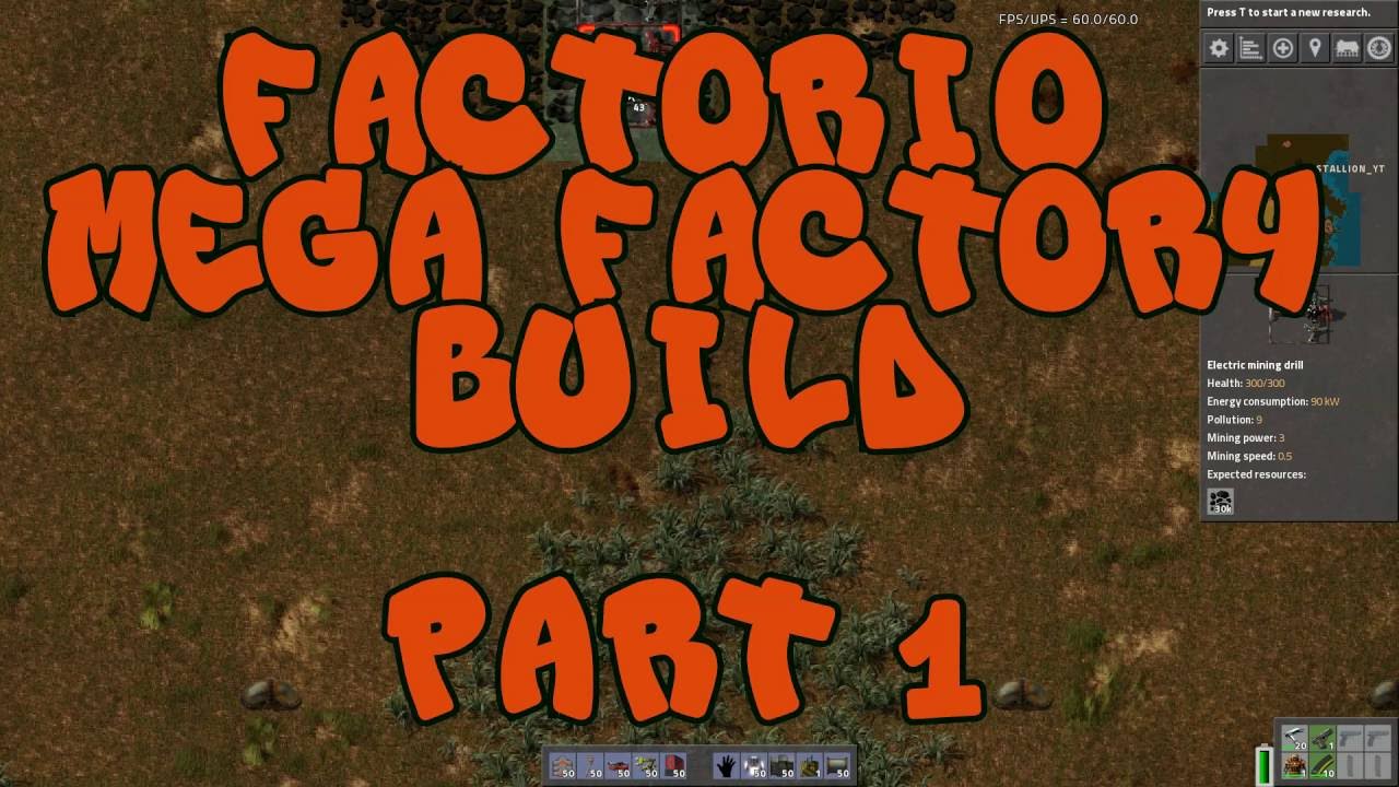 Let's Play Factorio Mega Factory Build Time lapse Episode 1 - YouTube