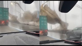 New York's Verrazzano-Narrows Bridge sways up and down from strong winds | Video