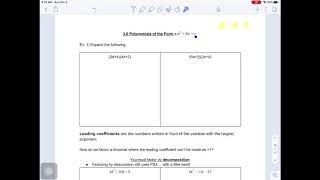 Math 10C 3.6 Factoring polynomials of the form ax^2+bx+c (Factor by Decompositions)
