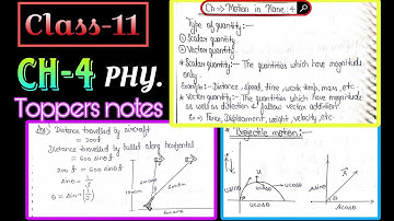 Motion in Plane Class 11 handwritten notes || Chapter 4 physics notes || motion