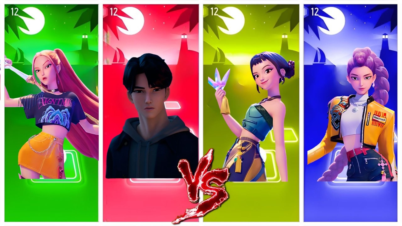 KPop Demon Hunters _ The saja Boys first meeting - Coffin Dance Song TILES HOP