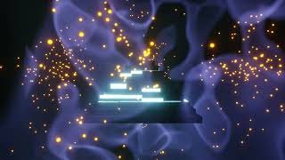 3D Animation loop: Glowing Pyramid in Ethereal Blue Fog (4K Loop). Blender 4.0