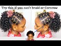 Can't Braid or Cornrow, Try this Cute Style for Little Girls with Short 4C hair. Hairstyles for kids