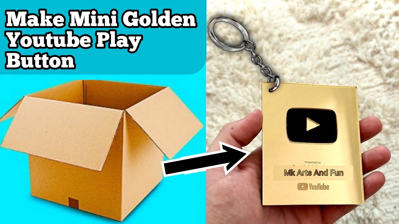 How To Make Mini Golden Play Button |Mini Golden Play Button | Craft ...