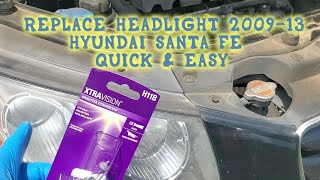 Replace Headlights 2009-13 Hyundai Santa Fe Quick &amp; Easy