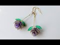 【ディップアート】千日紅のピアスを作ってみました！ How to make Globe amaranth earrings.