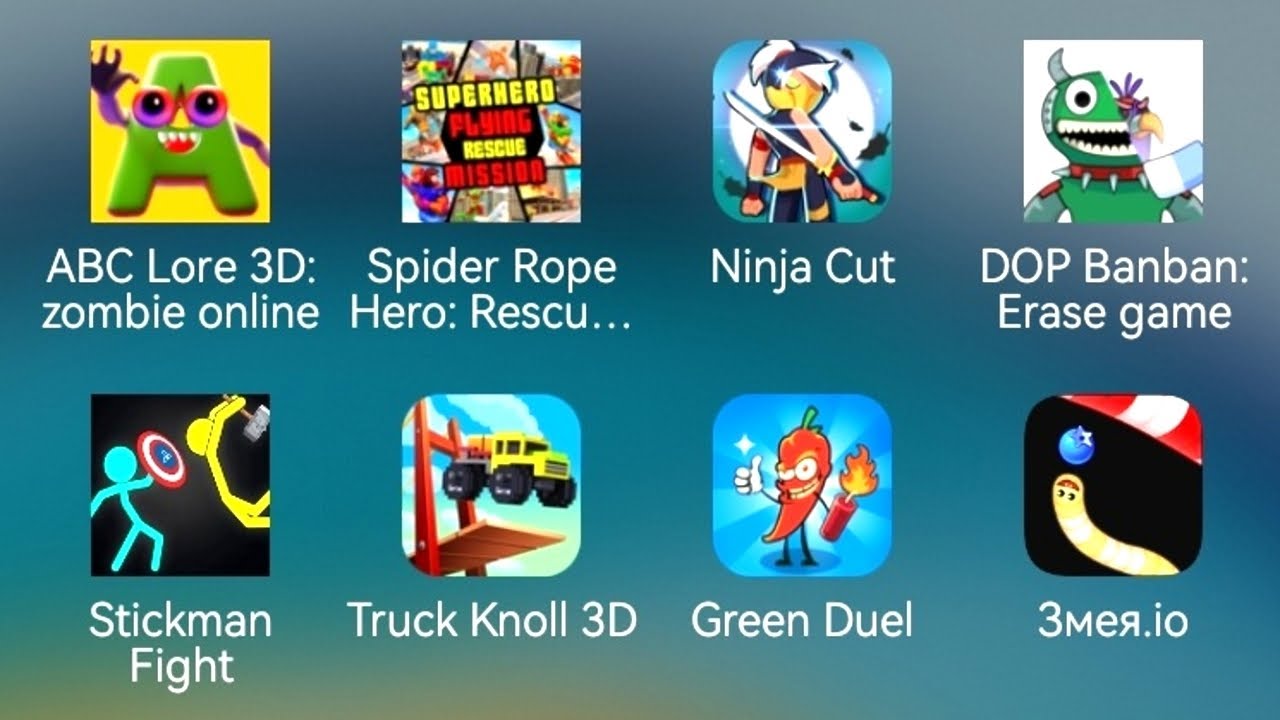 ABC LOre 3D: zombie, Spider Rope Hero, Ninja Cut, DOP Bamban: Erase ...