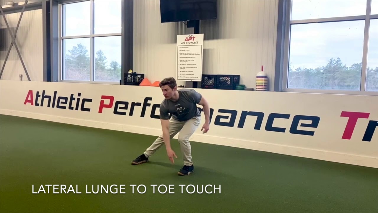 LATERAL LUNGE TO TOE TOUCH - YouTube