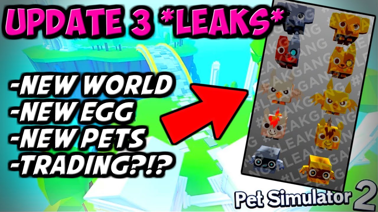 Update 3 Leaks Trading New Robot Pets Pet Simulator 2 Roblox Youtube - pet simulator 2 leak roblox not click bait youtube